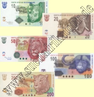 Die neuen Gelscheine bzw. Banknoten sind seit 01.02.2005 in S�dafrika im Umlauf.