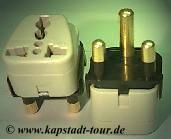 Steckdosen-Adapter f�r S�dafrika und die Nachbarstaaten